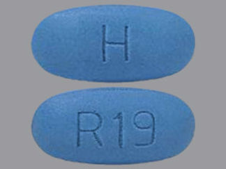 Esto es un Tableta Er 12 Hr imprimido con R19 en la parte delantera, H en la parte posterior, y es fabricado por None.