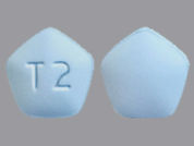 Teriflunomide: This is a Tablet imprinted with T2 on the front, nothing on the back.