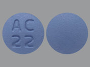 Teriflunomide: This is a Tablet imprinted with AC  22 on the front, nothing on the back.