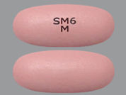 Saxagliptin-Metformin Er: Esto es un Tableta Er Multifásico 24 Hr imprimido con SM6  M en la parte delantera, nada en la parte posterior, y es fabricado por None.