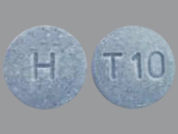 Tolvaptan: This is a Tablet imprinted with H on the front, T10 on the back.