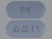 Amlodipine-Atorvastatin: This is a Tablet imprinted with M on the front, AA11 on the back.