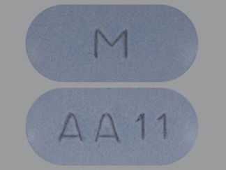 This is a Tablet imprinted with M on the front, AA11 on the back.
