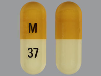 This is a Capsule imprinted with M on the front, 37 on the back.