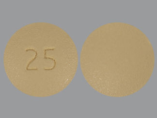 This is a Tablet imprinted with 25 on the front, nothing on the back.