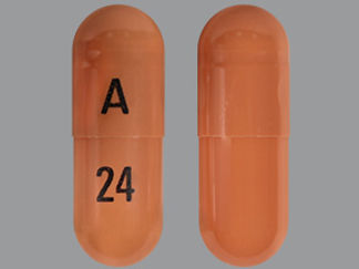 This is a Capsule Er Pellets 24 Hr imprinted with A on the front, 24 on the back.