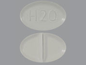 Hydrocortisone: This is a Tablet imprinted with H20 on the front, nothing on the back.