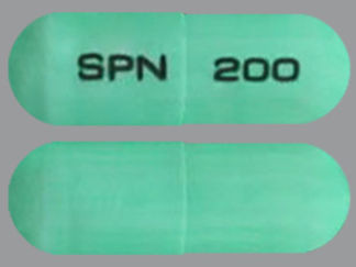 This is a Capsule Er 24 Hr imprinted with SPN on the front, 200 on the back.