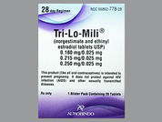 Tri-Lo-Mili: This is a Tablet imprinted with S on the front, 15 or 16 or 17 or 24 on the back.