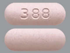 Esto es un Tableta pale pink oblongo imprimido con 388 en la parte delantera, nada en la parte posterior, y es fabricado por CREEKWOOD PHARM.