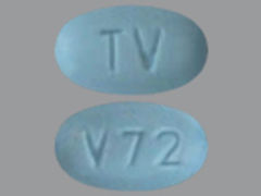 This is a Tablet imprinted with TV on the front, V72 on the back.