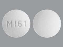 This is a white round Tablet Chewable imprinted with M161 on the front, nothing on the back, and is manufactured by METHOD PHARMACE.