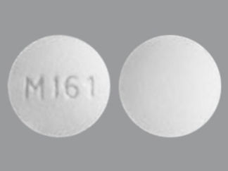 This is a Tablet Chewable imprinted with M161 on the front, nothing on the back.