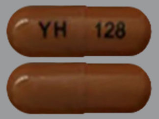 This is a Capsule Er 24 Hr imprinted with YH on the front, 128 on the back.