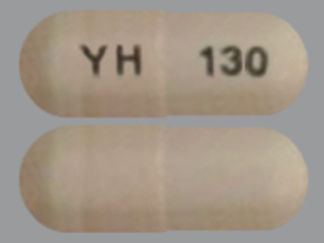 This is a Capsule Er 24 Hr imprinted with YH on the front, 130 on the back.