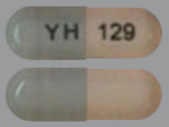 This is a Capsule Er 24 Hr imprinted with YH on the front, 129 on the back.