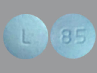 This is a Tablet imprinted with L on the front, 85 on the back.