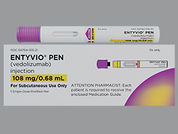 Entyvio Pen: Esto es un Inyector De Pluma imprimido con nada en la parte delantera, nada en la parte posterior, y es fabricado por None.