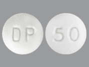 Diclofenac Potassium: This is a Tablet imprinted with DP on the front, 50 on the back.