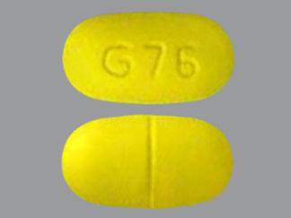 This is a Tablet imprinted with G 76 on the front, nothing on the back.