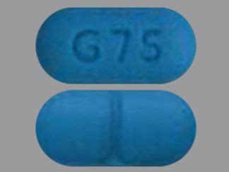 This is a Tablet imprinted with G 75 on the front, nothing on the back.