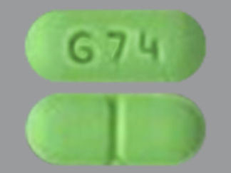 This is a Tablet imprinted with G 74 on the front, nothing on the back.