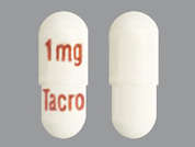 Tacrolimus: Esto es un Cápsula blanco oblongo imprimido con 1mg en la parte delantera, Tacro en la parte posterior, y es fabricado por ASCEND LABORATO.