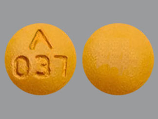 This is a Tablet imprinted with logo and 037 on the front, nothing on the back.