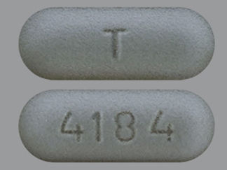 This is a Tablet imprinted with T on the front, 4184 on the back.