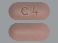Esto es un Tableta lavanda oblongo imprimido con C4 en la parte delantera, nada en la parte posterior, y es fabricado por ADVAGEN PHARMA.