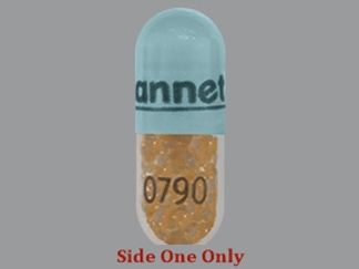 This is a Capsule Er 24 Hr imprinted with Lannett on the front, 0790 on the back.