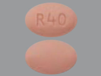 This is a Tablet imprinted with R40 on the front, nothing on the back.