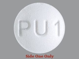 This is a Tablet imprinted with M on the front, PU1 on the back.