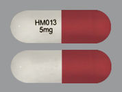 Fruzaqla: This is a Capsule imprinted with HM013  5mg on the front, nothing on the back.