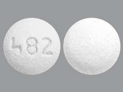 This is a white round Tablet imprinted with 482 on the front, nothing on the back, and is manufactured by ZYDUS PHARMACEU.
