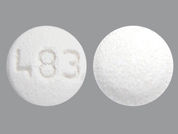 Pitavastatin Calcium: This is a Tablet imprinted with 483 on the front, nothing on the back.