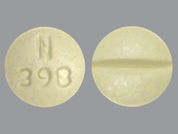 Dexamethasone: This is a Tablet imprinted with N  398 on the front, nothing on the back.