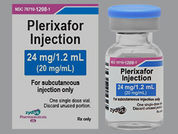 Plerixafor: This is a Vial imprinted with nothing on the front, nothing on the back.