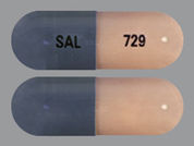 Vancomycin Hcl: This is a Capsule imprinted with SAL on the front, 729 on the back.