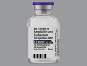 Ampicillin/Sulbactam: This is a Vial imprinted with nothing on the front, nothing on the back.