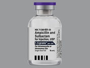 Ampicillin/Sulbactam: Esto es un Vial imprimido con nada en la parte delantera, nada en la parte posterior, y es fabricado por None.