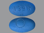 Ibuprofen-Famotidine: This is a Tablet imprinted with T396 on the front, logo on the back.