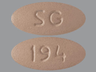 This is a Tablet imprinted with SG on the front, 194 on the back.
