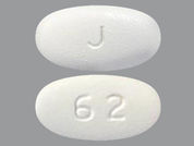 Maraviroc: This is a Tablet imprinted with J on the front, 62 on the back.