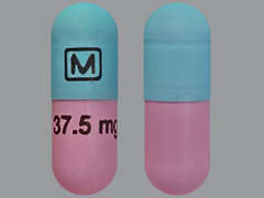 This is a pink oblong Capsule Er Triphasic 24hr imprinted with M on the front, 37.5 mg on the back, and is manufactured by MALLINCK-SPECGX.