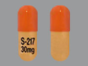 Zurzuvae: This is a Capsule imprinted with S-217  30mg on the front, nothing on the back.