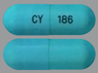 This is a Capsule imprinted with CY on the front, 186 on the back.