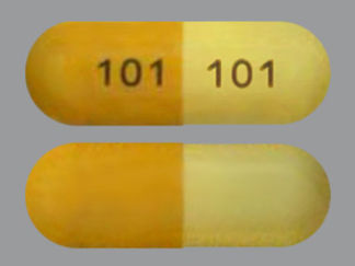 Esto es un Cápsula imprimido con 101 en la parte delantera, 101 en la parte posterior, y es fabricado por None.