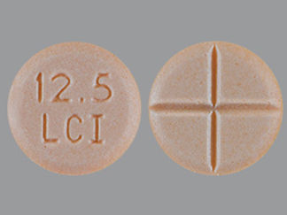 Esto es un Tableta imprimido con 12.5  LCI en la parte delantera, nada en la parte posterior, y es fabricado por None.