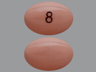 This is a Capsule imprinted with 8 on the front, nothing on the back.
